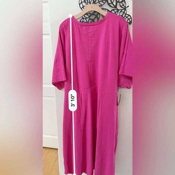 ELOQUII Liberty Cross Front Dress in Pink 24 NWT - Picture 8 of 10